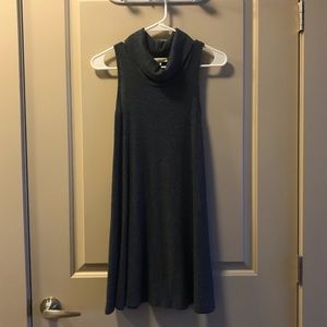 Marled Blue Cowl Neck Sleeveless Dress